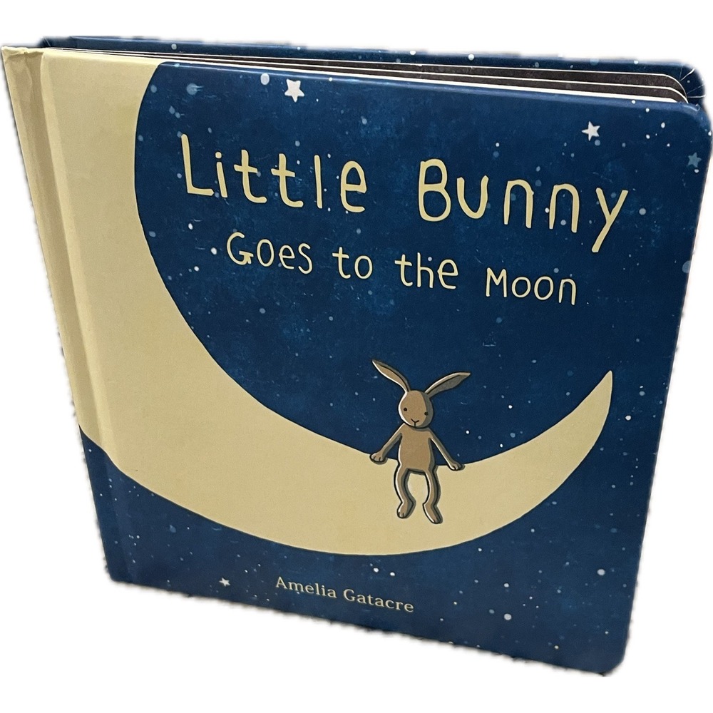 RARE! Little Bunny Goes To The Moon - Jellycat Board Book EUC VHTF!